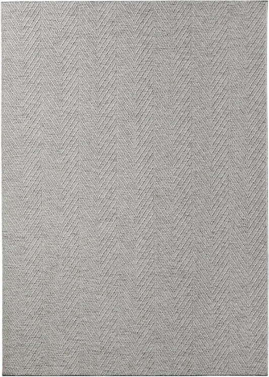 TOWN & COUNTRY BASICS Pax Herringbone Textured Solid Everwash® Washable Area Rug, Low Pile, Non-Slip Backing, Easy Clean Pet & Family Friendly Rug, Grey, 9'x12'