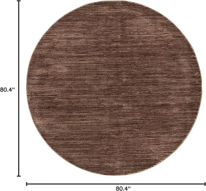 SAFAVIEH Vision Collection Area Rug - 6'7" Round, Brown, Modern Ombre Design, Non-Shedding & Easy to Clean, Ideal for Living Room, Bedroom, Dining Space (VSN606E)