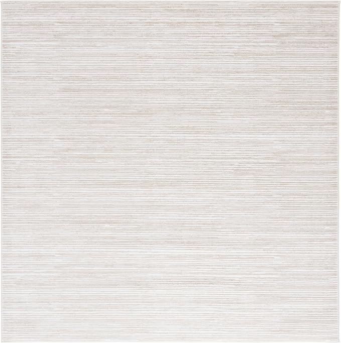 SAFAVIEH Vision Collection Area Rug - 5' Square, Ivory, Modern Ombre Design, Non-Shedding & Easy to Clean, Ideal for Living Room, Bedroom, Dining Space (VSN606J)