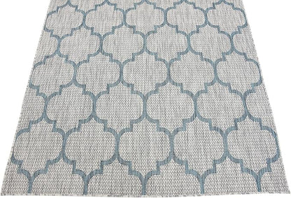 Unique Loom Outdoor Trellis Collection Area Rug (5' 3" x 8' Rectangle, Gray/ Ivory)