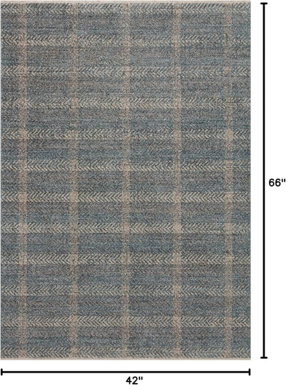 Loloi Angela Rose Ember Collection EMB-03 Blue/Beige 3'-6" x 5'-6" Accent Rug