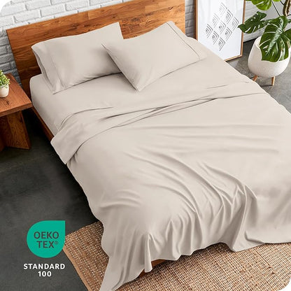 Bare Home Split King Sheet Set - 1800 Ultra-Soft Microfiber Bed Sheets - Double Brushed - Deep Pockets - Easy Fit - 5 Piece Set - Bed Sheets & Pillowcases (Split King, Wheat)