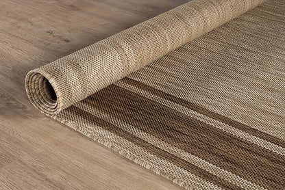 Beverly Rug Outdoor Rug 8x10 Modern Bordered Area Rugs for Indoor and Outdoor Patio Deck Porch Garden Waterproof Weather Sun Resistant Washable Outside Carpet (8 x 10 Jute)
