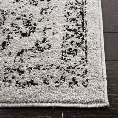 SAFAVIEH Adirondack Collection Runner Rug - 2'6" x 12', Grey & Black, Distressed Vintage Floral Design, Non-Shedding & Easy to Clean, Ideal for Hallway, Foyer, Entryway, Bedroom (ADR109B)