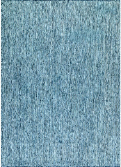 Washable Indoor Outdoor Rug Weather Resistant Carpet Modern Solid for Porch Deck Balcony Backyard Patio Rug 8x10 Aqua Blue