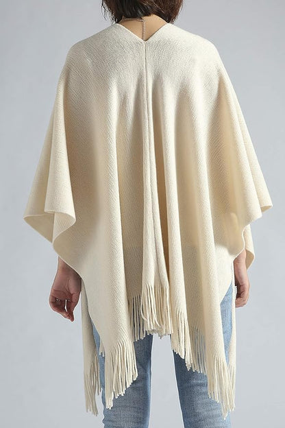 Moss Rose Women's Travel Plaid Shawl Wrap Open Front Poncho Cape for Fall Winter