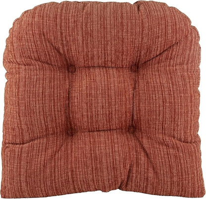 Klear Vu Gripper Overstuffed Universal Non-Slip Dining Chair Cushions for Kitchen Decor or Office Use, U-Shaped Skid-Proof Seat Pad, 17x17 Inches, 2 Count (Pack of 1), Clay