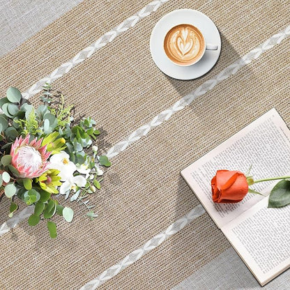 Coffee Table Cloth, Table Cover with Pockets and Tassel,Coffee for Living Room Small Rectangle Tablecloths Washer Dryer Fridge Top Dust Cover,Easy Care Machine Washable