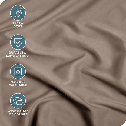Bare Home 2-Pack Fitted Bottom Sheets Twin XL - Premium 1800 Ultra-Soft Wrinkle Resistant Microfiber - Deep Pocket (Twin XL, Taupe)