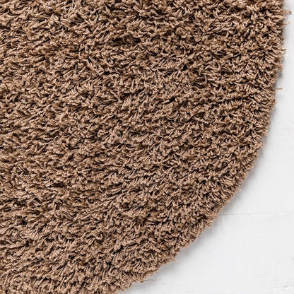 Unique Loom Solid Shag Collection Area Rug (7' 10" x 10' Oval, Sandy Brown)