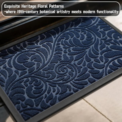 Yimobra Large Door Mat Outside Entrance 47x32, Waterproof Sturdy Outdoor Mats for Front Door, Heavy Duty Non-Slip Doormat for Garage Patio Entryway Indoor, Easy Clean, Blue