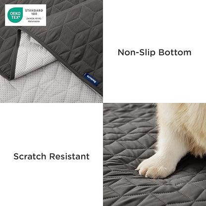 Bedsure 100% Waterproof Couch Cover for Dogs Washable - Non Slip Waterproof Dog Blanket for Bed, Lightweight Furniture Protector Durable for Pet Puppy with Non-Slip Bottom, Dark Grey, 82x120IN