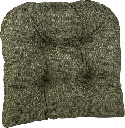 Klear Vu Gripper Overstuffed Universal Non-Slip Dining Chair Cushions for Kitchen Decor or Office Use, U-Shaped Skid-Proof Seat Pad, 17x17 Inches, 2 Count (Pack of 1), Honeycomb Green