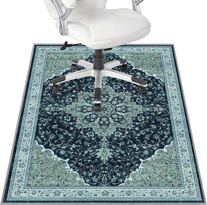 Office Chair Mat for Hardwood Floor&Tile Floor,36"X 48" Heavy Duty Desk Chair Mat for Hard Floors,Under Desk Rug for Rolling Computer Chair,Anti Slip,Low Pile Carpet Floor-Black Gray