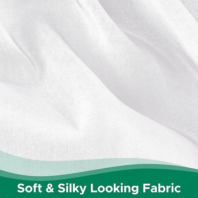 Biscaynebay Wrap Around Bed Skirts for Queen Size Beds with 18" Long Drop, White Adjustable Elastic Dust Ruffles Easy Fit Wrinkle & Fade Resistant Silky Luxurious Fabric Machine Washable