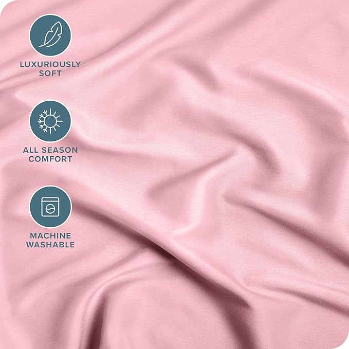 Fitted Bottom Sheet King Size - Premium 1800 Microfiber - Ultra-Soft Hotel Luxury - Deep Pocket - Durable and Long Lasting - Fitted Sheet (King, Light Pink)