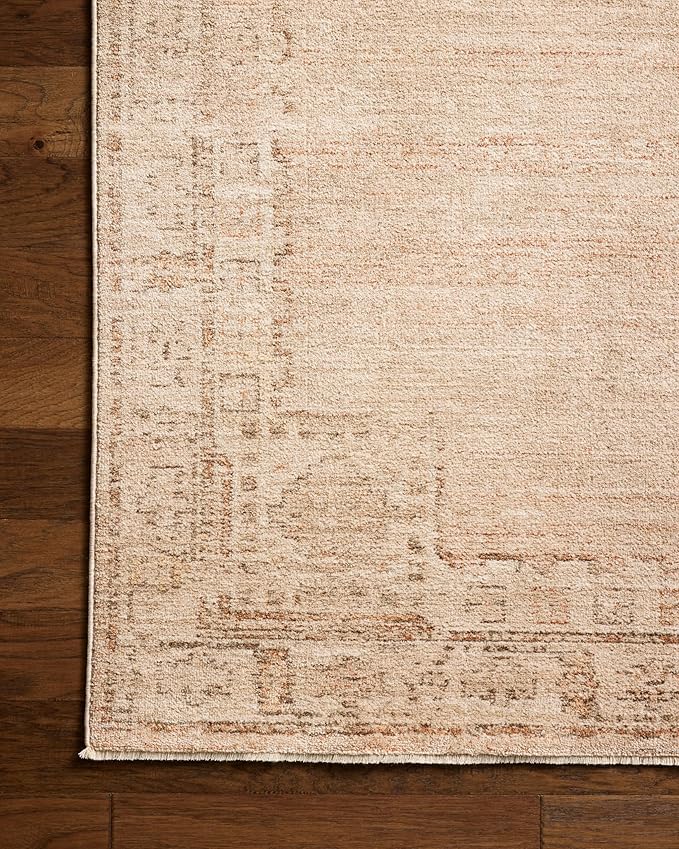 Loloi Chris Loves Julia Palma Collection PLM-02 Spice/Natural 7'-10" x 10' Area Rug Vintage Style Boho Living Room Bedroom Carpet