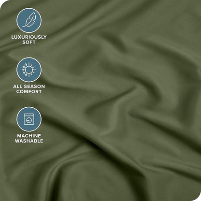 Bare Home Fitted Bottom Sheet Short Queen Size - Premium 1800 Microfiber - Ultra-Soft Hotel Luxury - Deep Pocket - Durable and Long Lasting - Fitted Sheet (Short Queen, Cypress)