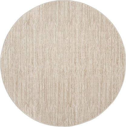 SAFAVIEH Vision Collection Area Rug - 6'7" Round, Cream, Modern Ombre Design, Non-Shedding & Easy to Clean, Ideal for Living Room, Bedroom, Dining Space (VSN606F)