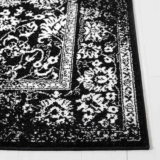 SAFAVIEH Area Rug 11x15 - Adirondack Collection - Large - Black & Ivory, Distressed Vintage Floral Design, Non-Shedding & Easy to Clean, Ideal for Living Room, Bedroom, Dining (ADR109Z)