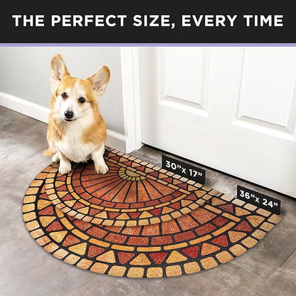 ubdyo Welcome in Style Front Door Mat - Low Pile Front Door Mat Outside Entrance - Muddy Dirt Trapping Welcome Matt Outdoor - Rubber Backing Anti Slip Indoor Doormat Entrance, 30" x 17"