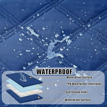 Smiry Waterproof Dog Bed Cover Blanket 40x50, Soft Reversible Pet Blanket, Washable Leakproof Cats Dogs Couch Cover for Sofa, Couch, Furniture, Lattice, Navy/Navy