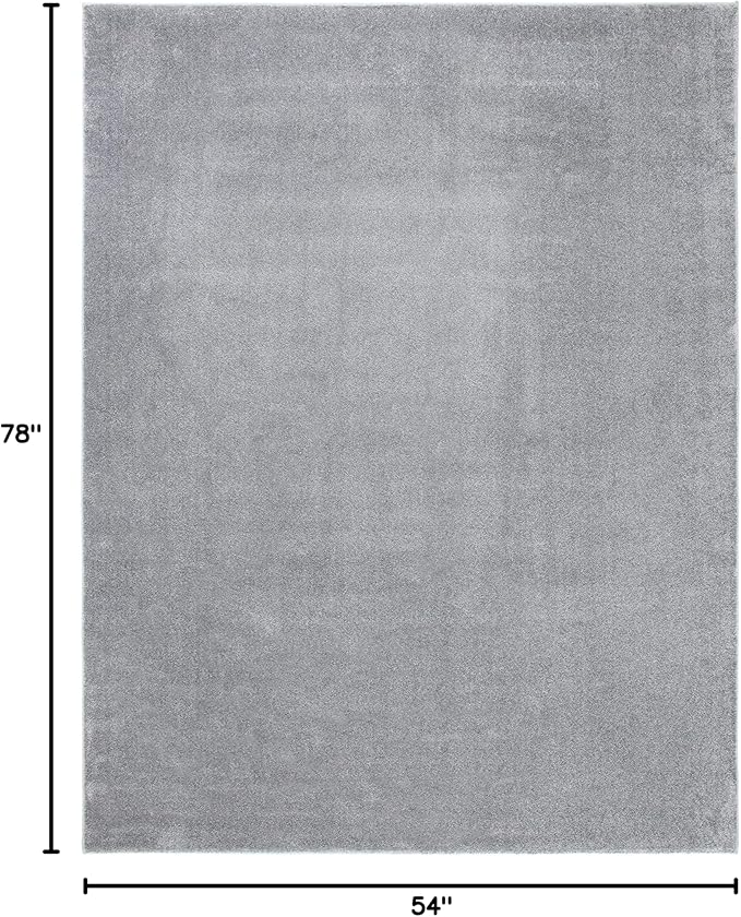 SAFAVIEH Plain and Solid Collection Accent Rug - 4'5" x 6'5", Grey, Non-Shedding & Easy Care, Ideal for High Traffic Areas in Entryway, Living Room, Bedroom (PNS320-4410)