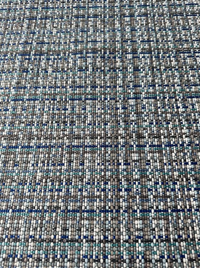 OctoRose 3 Side Zipper Upholstery Thick Linen Tweed Blue/Grey, Twin Size Futon Cover Sofa DayBed Mattress Slipcover (Linen-Blue/Grey, Twin Size)