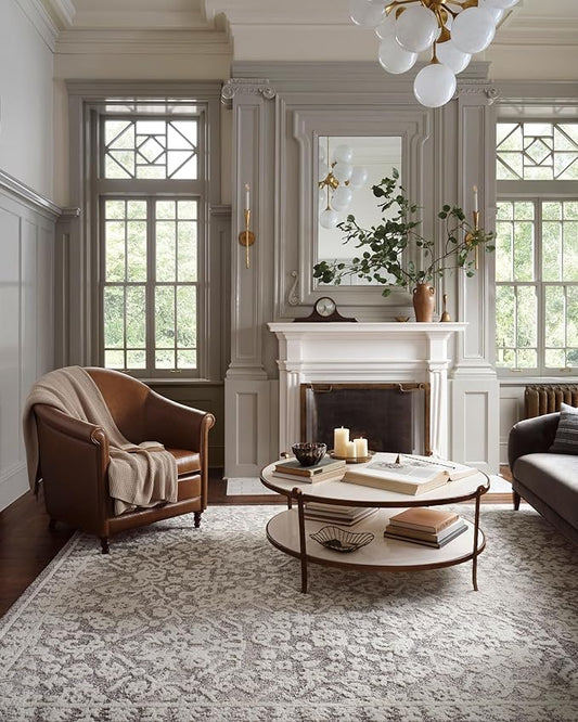 Loloi Magnolia Home by Joanna Gaines Gigi Collection GIG-01 Grey/Ivory 2'-7" x 4' Accent Rug