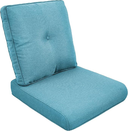 Outdoor Chair Cushions - 22" x 25" x 4" Patio Furniture Cushions with Water Resistant & Removable Cover, 28D High Density Sponge Patio Cushion for Outdoor Furniture Couch Rocker Chair, Light Blue