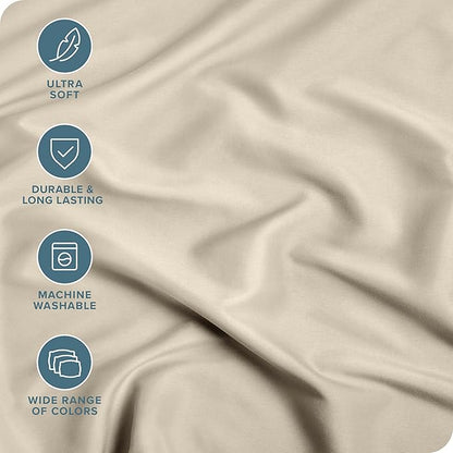 Bare Home 2-Pack Fitted Bottom Sheets King - Premium 1800 Ultra-Soft Wrinkle Resistant Microfiber - Deep Pocket (King, Sand)
