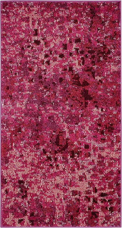 SAFAVIEH Monaco Collection Accent Rug - 2'2" x 4', Fuchsia, Boho Chic Abstract Watercolor Design, Non-Shedding & Easy Care, Ideal for High Traffic Areas in Entryway, Living Room, Bedroom (MNC225F)