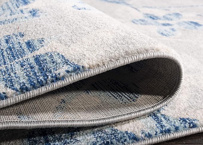SAFAVIEH Evoke Collection 10' x 14' Grey/Light Blue EVK236J Floral Non-Shedding Living Room Bedroom Dining Home Office Area Rug