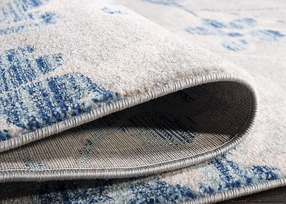 SAFAVIEH Evoke Collection 8' x 10' Grey/Light Blue EVK236J Floral Non-Shedding Living Room Bedroom Dining Home Office Area Rug