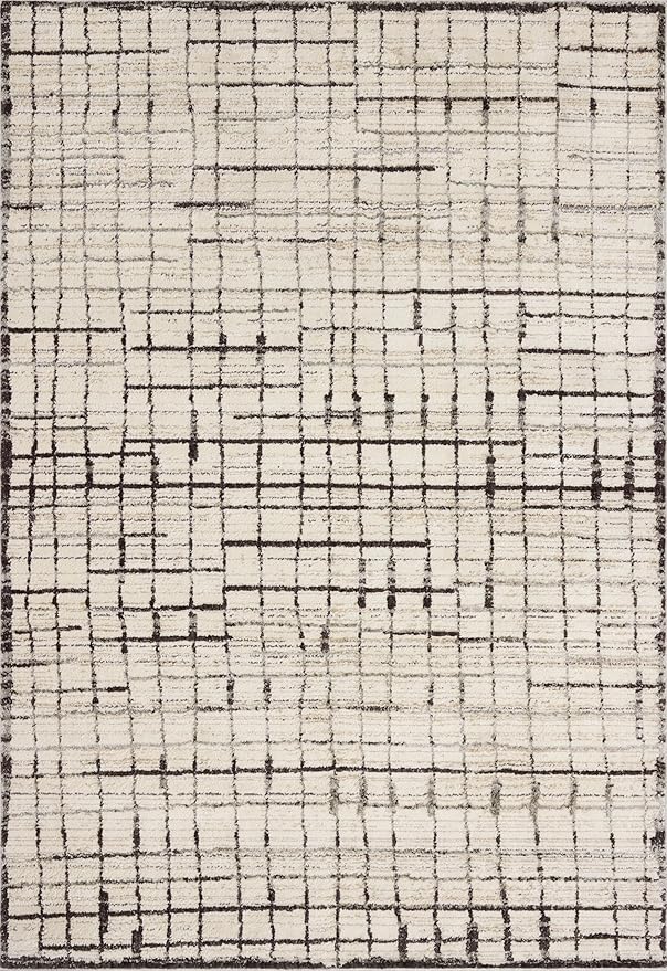Loloi Jeremiah Brent Bleecker Collection BLE-01 Ivory/Charcoal 7'-10" x 10' Area Rug