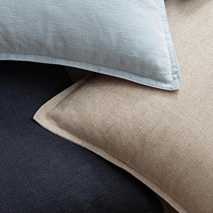 EMEMA Throw Pillow Covers Decorative Linen Pillow Covers 18x18 Inch Light Blue Boho Farmhouse Neutral Couch Throw Pillows for Bed Pack of 2 Accent Pillowcase Modern Sofa Cushion Livingroom Home