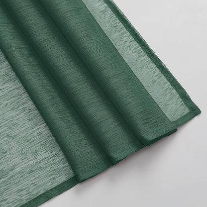 DONREN Dark Hunter Green Semi-Sheer Window Valance - Luxury Soft Scarf for Wedding Arch & Curtains (1 Panel, 52 x 288 Inch Length)
