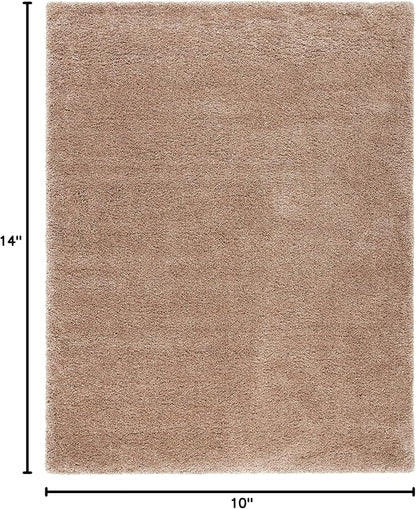 SAFAVIEH Milan Shag Collection Area Rug - 10' x 14', Dark Beige, Solid Design, Non-Shedding & Easy Care, 2-inch Thick Ideal for High Traffic Areas in Living Room, Bedroom (SG180-1414)