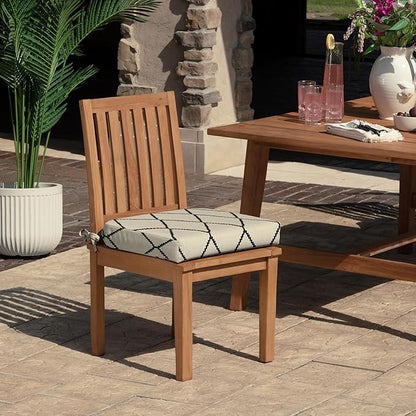Arden Foam Outdoor Round Back Seat Cushion, 20 x 19, Made with ProFoam, Rain-Proof, Fade Resistant, Tan Diamond Trellis