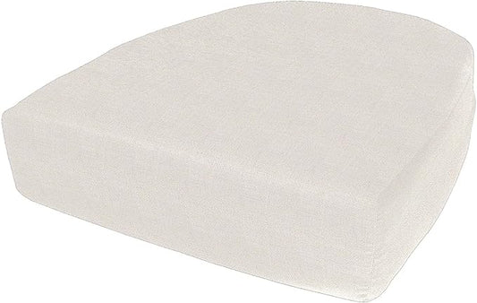 Cushion Source Rounded Back Seat Cushion, 19.5" x 20" x 5" deep Indoor and Outdoor Durable seat Cushion Made with Fade Resistant Sunbrella Fabric, Hidden Zipper, Sunbrella Remix Parchment