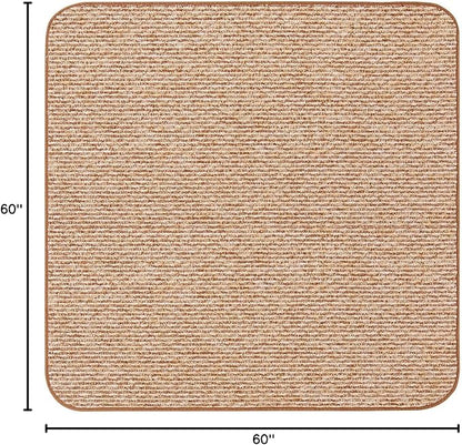 House, Home and More Skid-Resistant Carpet Indoor Area Rug Floor Mat - Praline Brown - 5 Ft X 5 Ft - Non Slip Rubber Backing, Stain Resistant, Dog Friendly, Living Room Bedroom Kitchen Entryway
