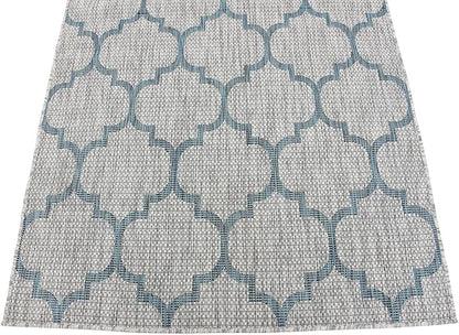 Unique Loom Outdoor Trellis Collection Area Rug (4' 1" x 6' 1" Rectangle, Gray/ Ivory)