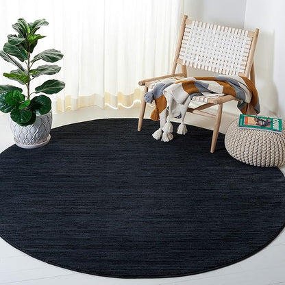 SAFAVIEH Vision Collection Area Rug - 10' Round, Black, Modern Ombre Design, Non-Shedding & Easy to Clean, Ideal for Living Room, Bedroom, Dining Space (VSN606Z)