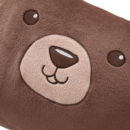 Saint Eve Kids Pillow Pals Fuzzy Pillow Case, Cute Animal Friends Soft Pillow Cover for Kids Beds and Nap Time - Sunny The Bear