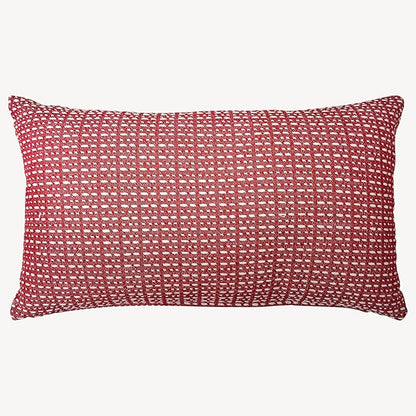 SanVia Sangria Premium Lumbar Cotton Throw Pillow Covers, 12 x 20 Inches, Luxury Holiday Themed Handwoven Couch Pillow Covers, Hidden Zipper, Elegant Home Décor, Insert Not Included
