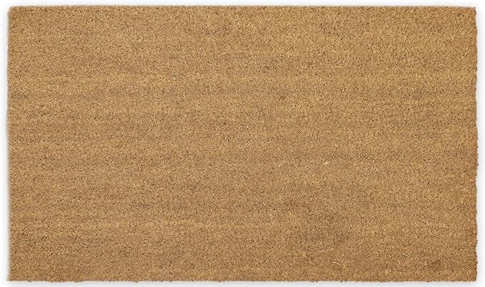 Coir Door Mats 17" X 30", Pack of 1, Non-Slip Sturdy, PVC Backed, Heavy Duty, Easy to Clean, Ideal for Door Entrance, Patio, Porch, Backyard, Garages, Plain Mat