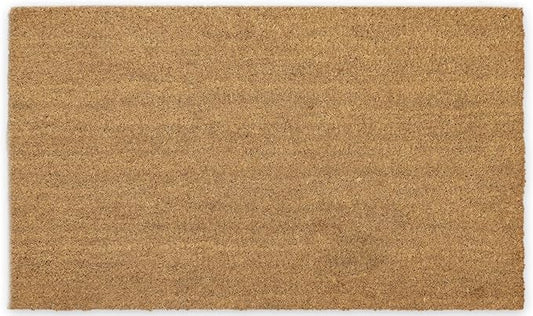 Coir Door Mats 17" X 30", Pack of 1, Non-Slip Sturdy, PVC Backed, Heavy Duty, Easy to Clean, Ideal for Door Entrance, Patio, Porch, Backyard, Garages, Plain Mat