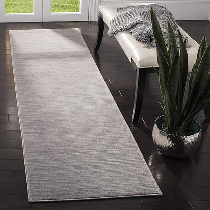 SAFAVIEH Vision Collection Runner Rug - 2'2" x 12', Silver, Modern Ombre Design, Non-Shedding & Easy to Clean, Ideal for Foyer, Hallway, Bedroom (VSN606G)