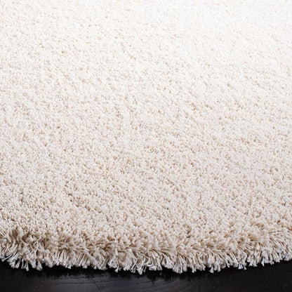 SAFAVIEH Milan Shag Collection 4' Round Ivory SG180 Solid Non-Shedding Living Room Bedroom Dining Room Entryway Plush 2-inch Thick Area Rug