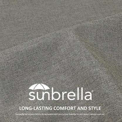 Sunbrella Outdoor High Back Chair Cushion Seat Pads, 44 x 21 Inch Water-Repellent & Fade-Resistant Patio Furniture Cushions with Ties for Adirondack, Rocking Chairs, Cast Shale